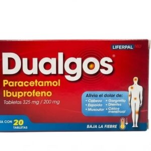 DUALGOS  20 TAB 325MG/200MG PARACETAMOL/IBUPROFENO LIFERPAL